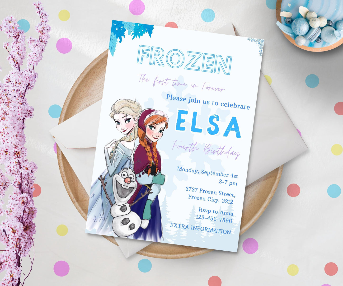 Frozen Elsa Birthday Invitation | Princess Elsa Anna Invitation | Anna Birthday Elsa Party Invite Girl Frozen | the first time in forever