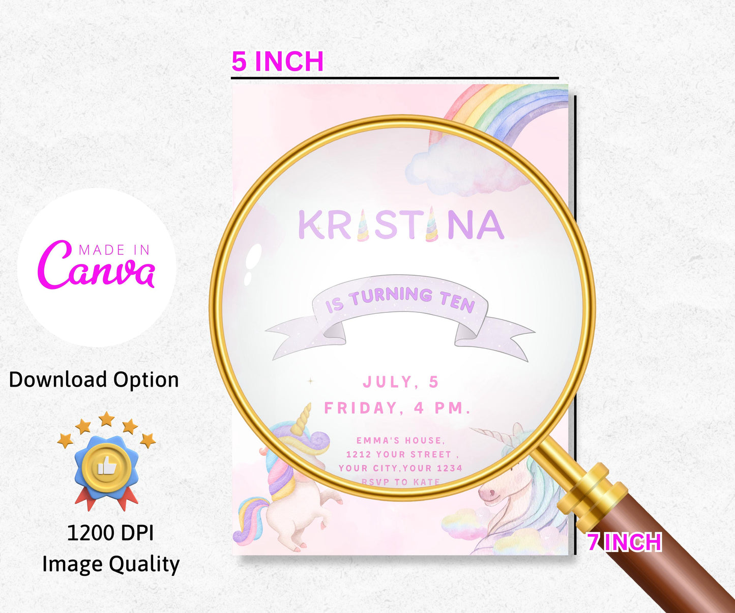 RAINBOW UNICORN Birthday Invitation Editable Magical Unicorn Party Invite Pastel Rainbow Unicorn Birthday Download Whimsical Unicorn