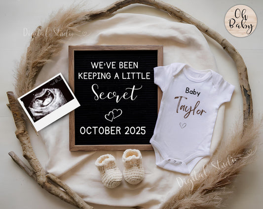 Editable Minimalist Pregnancy Baby Announcement Digital, Editable Greenery Pregnancy Reveal, Eucalyputus Ten little Fingers Baby Reveal