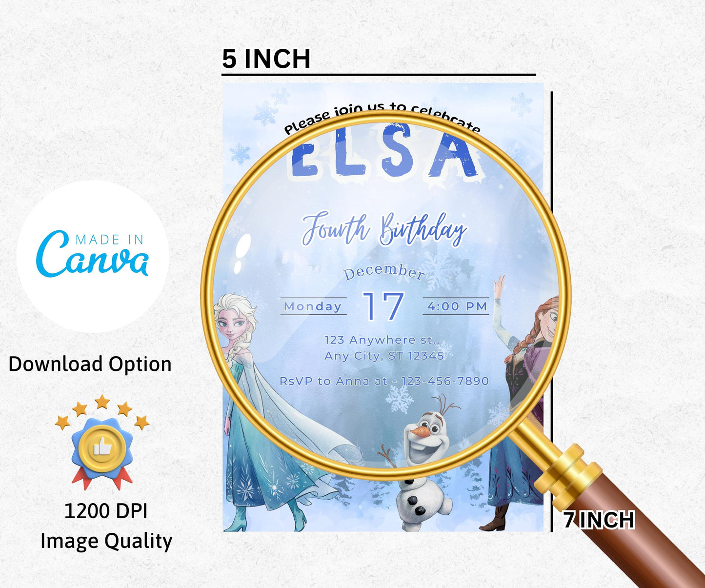 Frozen Birthday Invitation Frozen Invitation Princess Elsa Anna Party Invitation, EDITABLE Girl Frozen Birthday Invite Theme Digital Instant