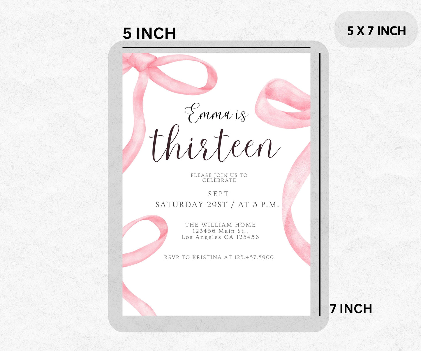 Editable Pink Bow First Birthday Template Printable, Pink Coquette Bow Invitation 1st Birthday Girl Invite, Bow Invite Bow Invite 1st bday