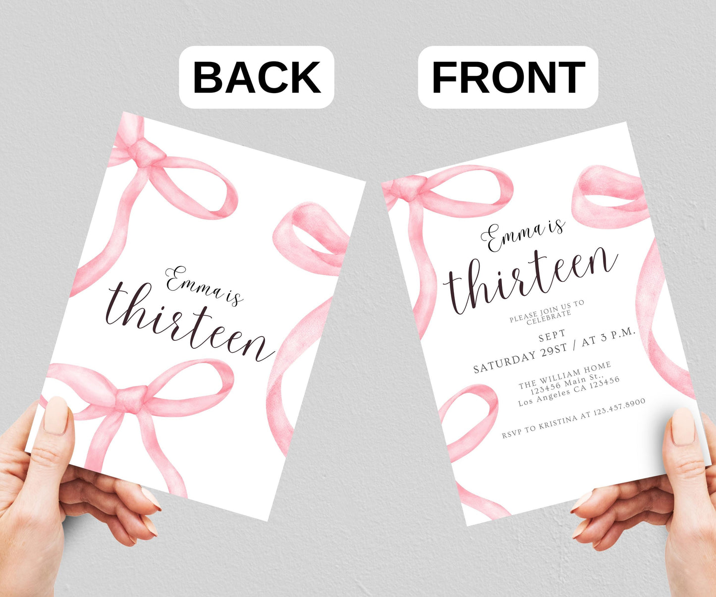 Editable Pink Bow First Birthday Template Printable, Pink Coquette Bow Invitation 1st Birthday Girl Invite, Bow Invite Bow Invite 1st bday