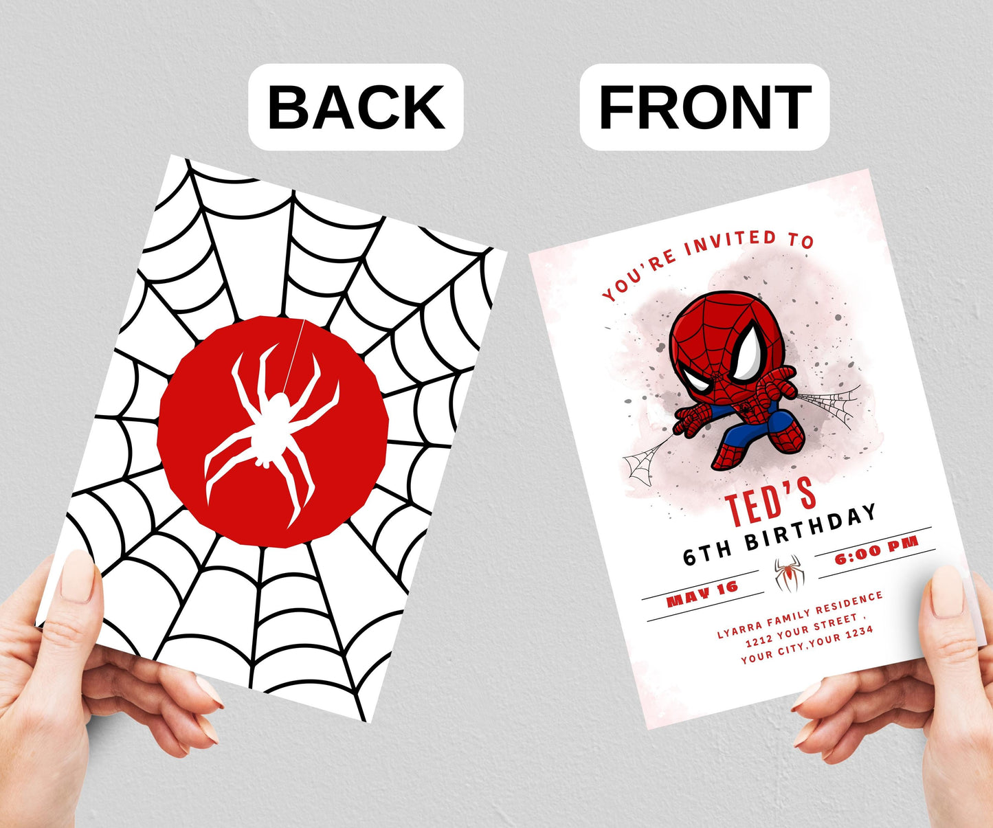 Spidey Birthday Invitation Spidey WaterColor Invitation Spider man Birthday Party Invite Kids Editable Spidey Template Instant Download