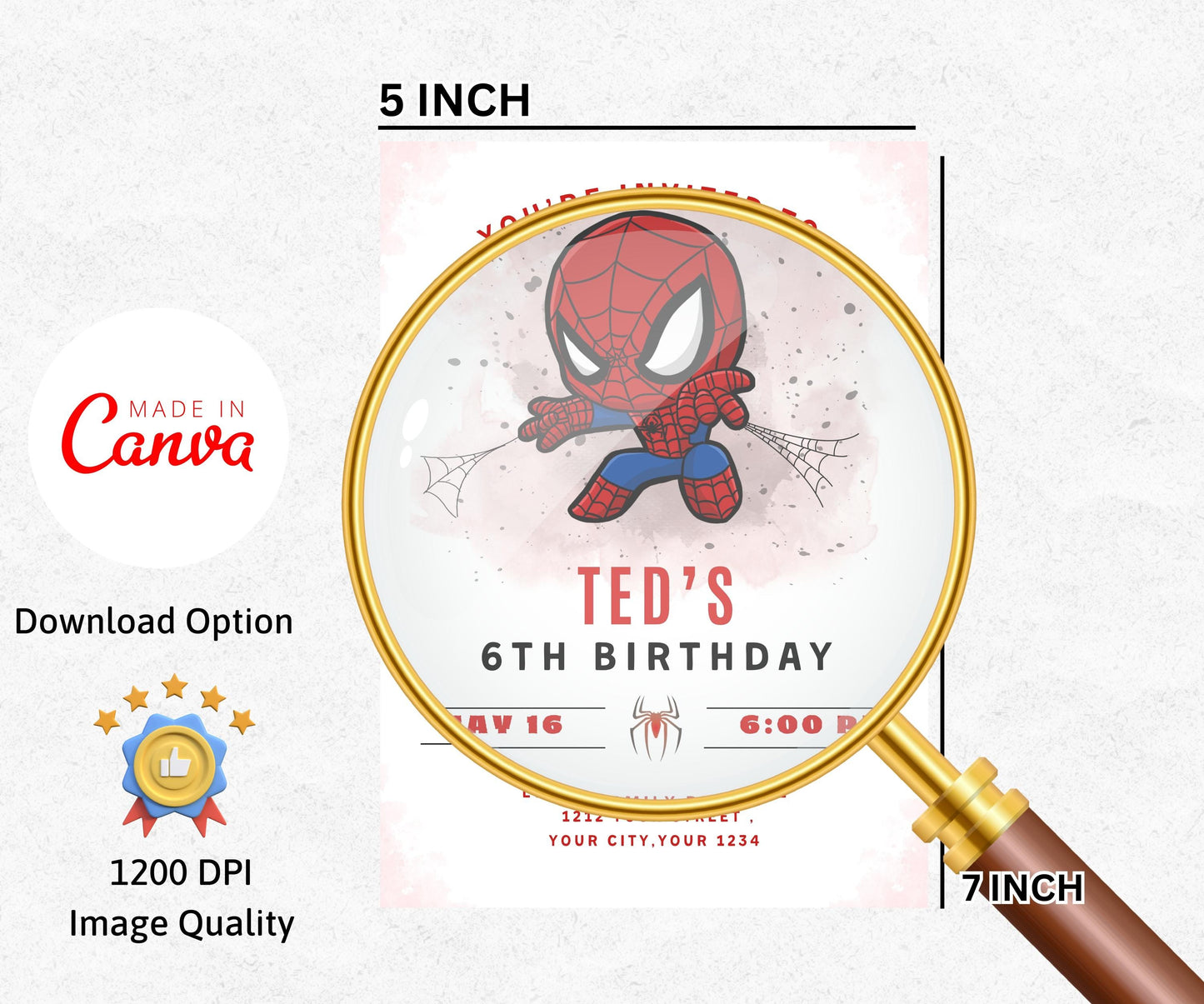 Spidey Birthday Invitation Spidey WaterColor Invitation Spider man Birthday Party Invite Kids Editable Spidey Template Instant Download