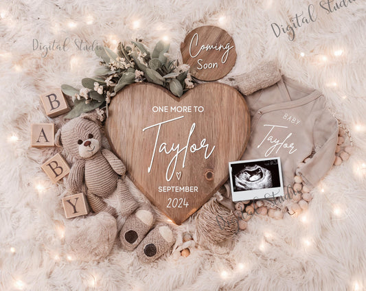 Editable Pregnancy Announcement, Baby Announcement , Digital Baby Reveal, Social Media Reveal, One more to adore 2025