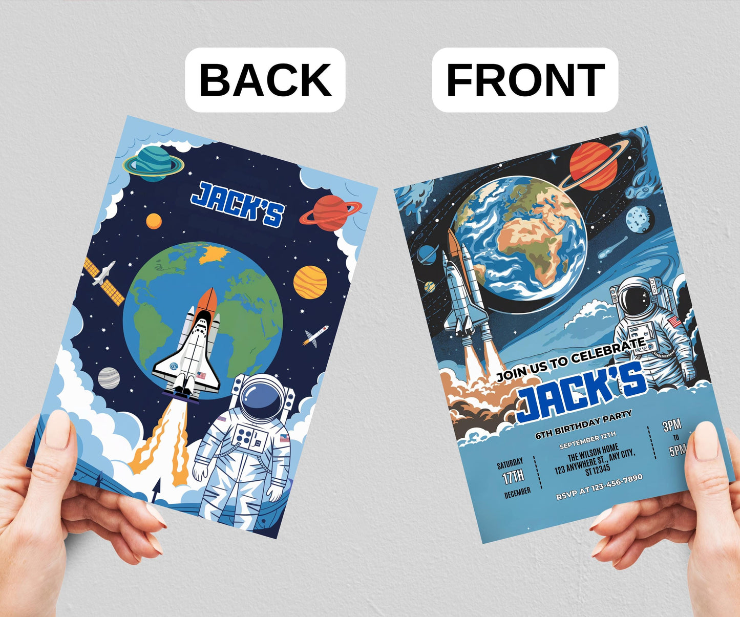 Editable Space Birthday Invitation, Planets Rocket Astronaut Birthday Invite, Kids Astronaut Space Party Invitation, Instant Download