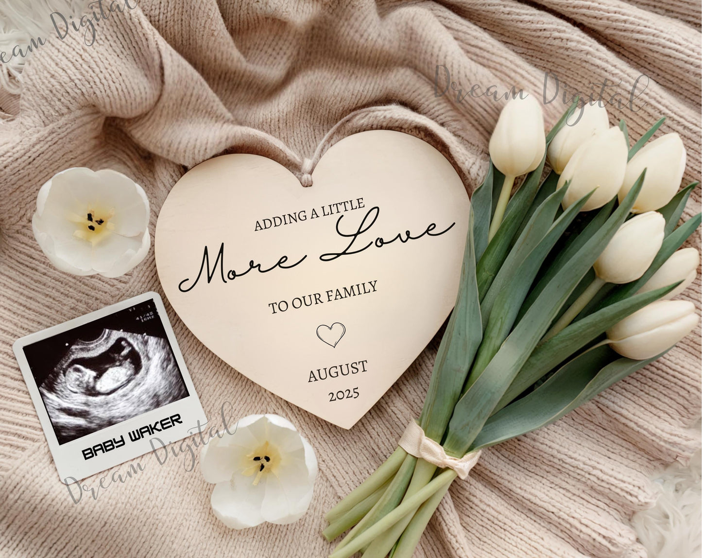 Digital Pregnancy Announcement | A Little More Love | Simple | Editable Baby 1st Reveal Template | Baby Surprise Reveal | 2nd or 3rd Baby