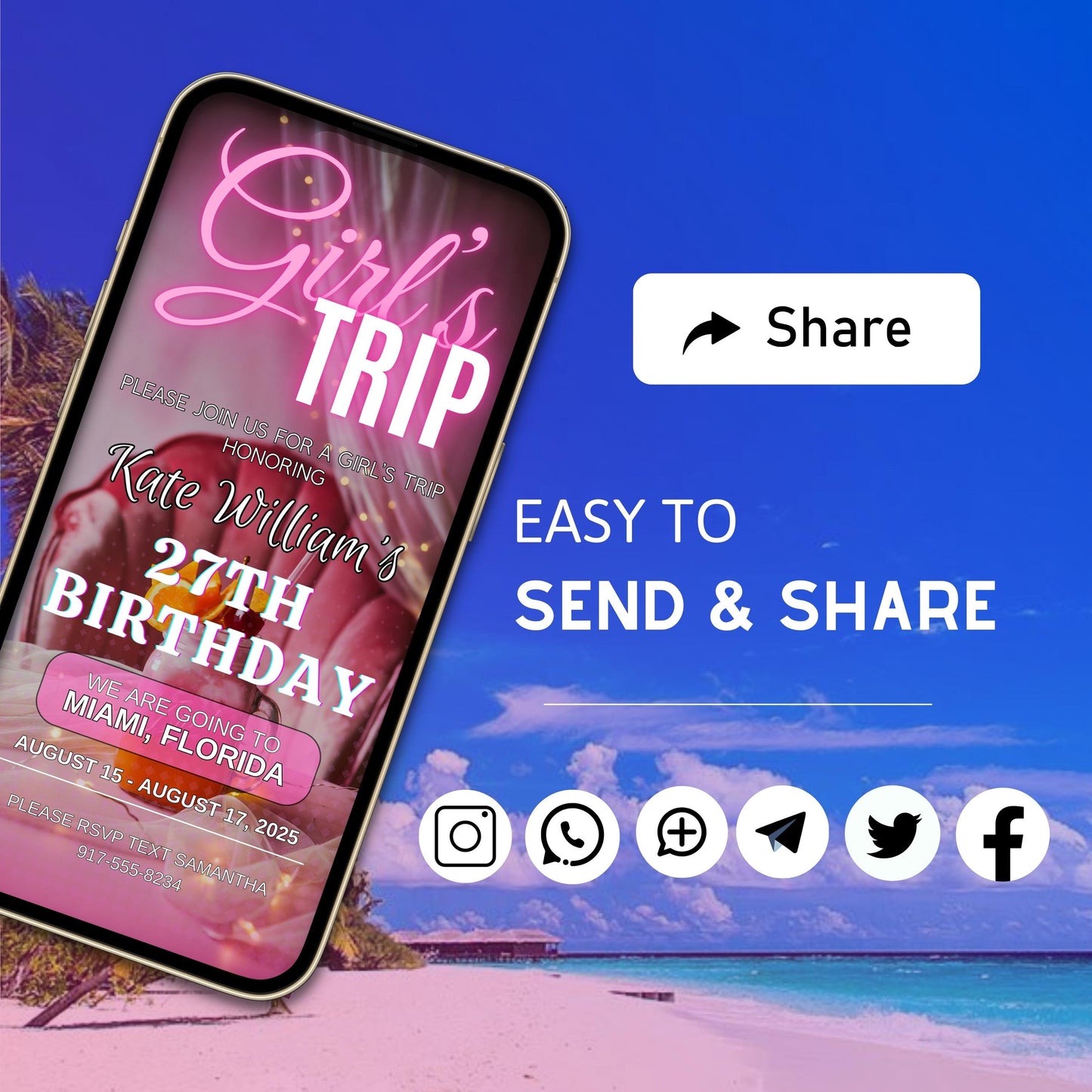 Girls Trip Itinerary, Itinerary Template, Editable Travel Iitineray, Birthday Weekend Invitation, Weekend Itinerary, Digital Schedule