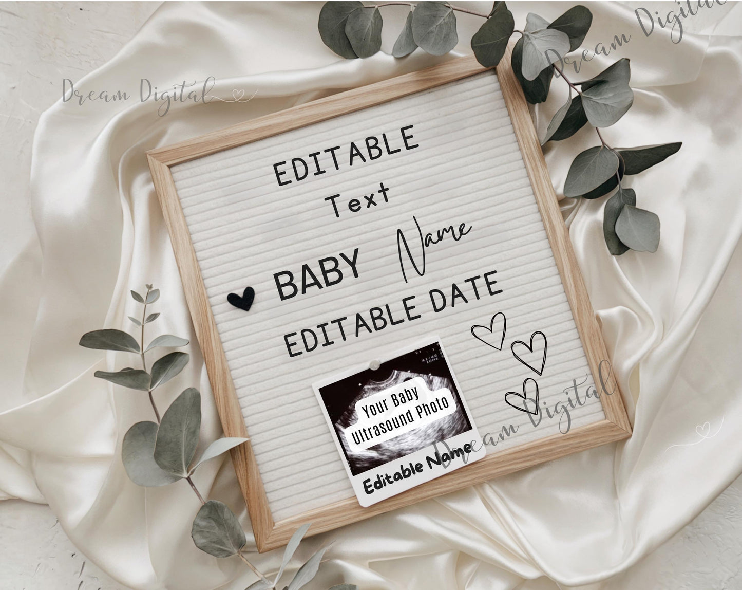 Simple Minimalist Pregnancy Announcement Digital, Gender Neutral Boho Baby Announcement, Modern Editable Social Media Baby Reveal Template