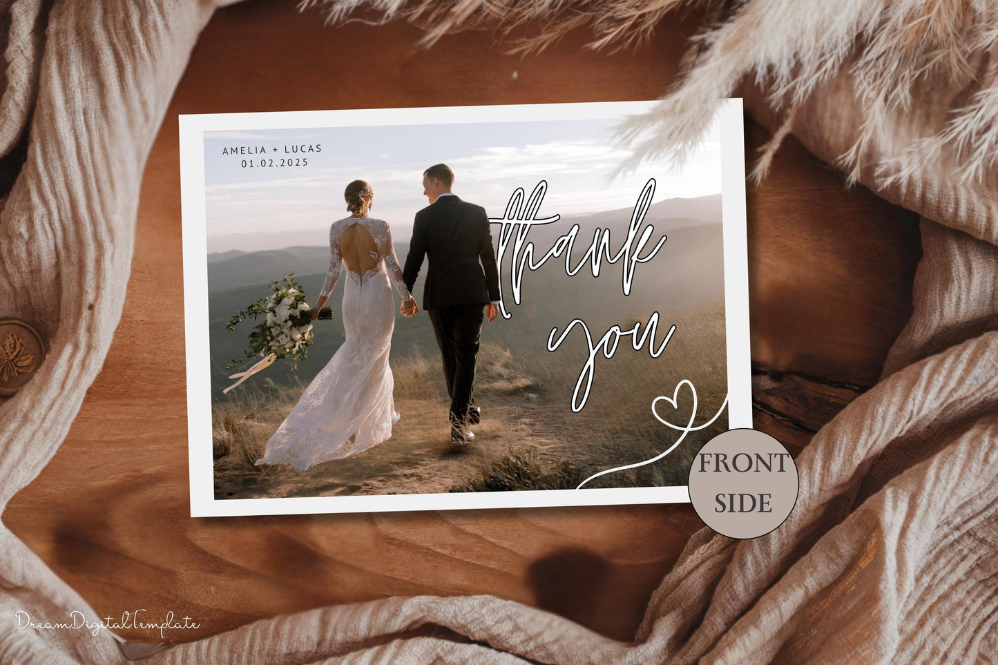 Photo Thank You Cards Note, EDITABLE Wedding Thank You Card with Photo, Thank You Cards, Thank You Photo Card, Personalised Thank You Cards